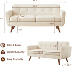 Modern Compact Beige Loveseat For Small Living Rooms