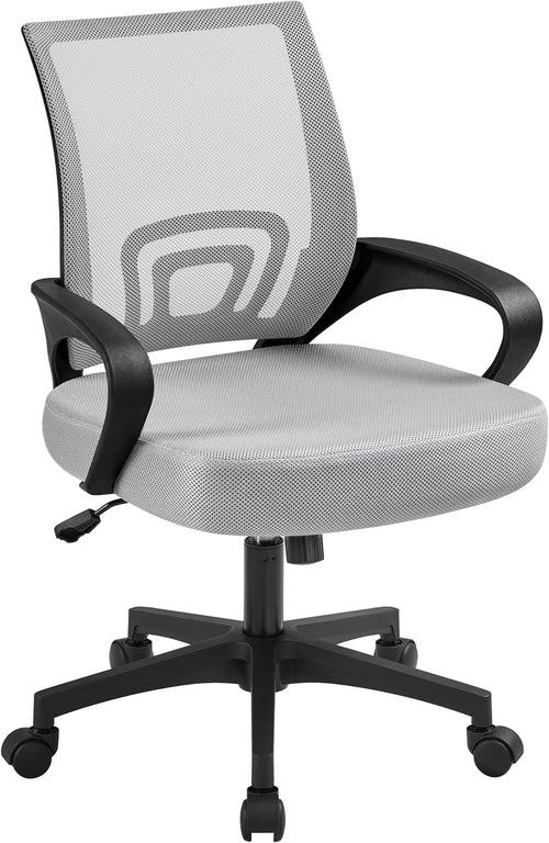Grey Ergonomic Mesh Office Chair With Lumbar Support