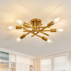 Gold Sputnik Chandelier Semi Flush Mount Ceiling Light