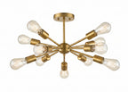 Gold Sputnik Chandelier Semi Flush Mount Ceiling Light