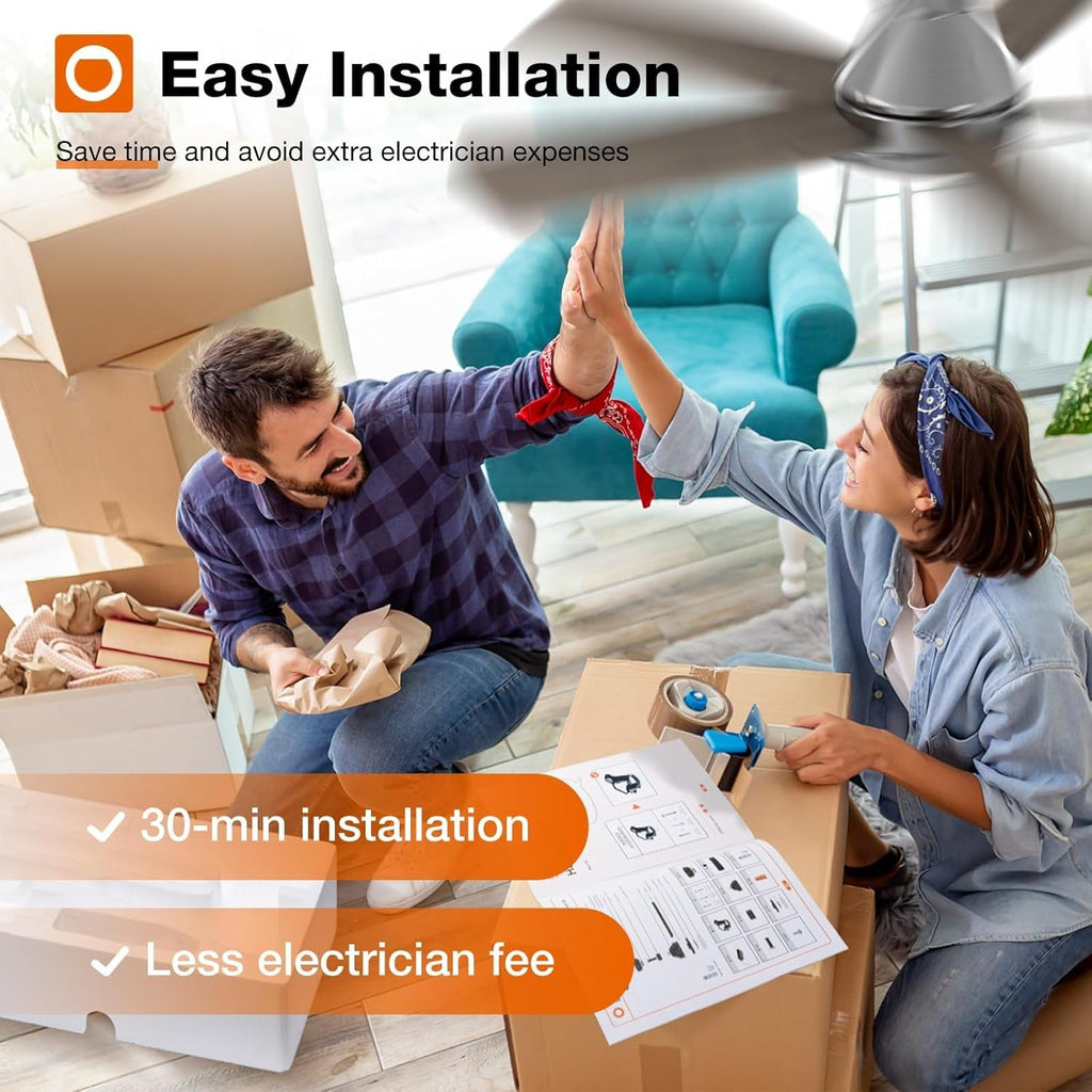 42 Inch Ceiling Fan With Dimmable LED Light – Remote Control