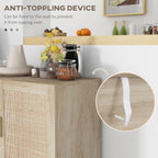 Sideboard Cabinet With Rattan Doors And Adjustable Shelves