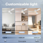 52 Inch Smart Low Profile Ceiling Fan With Remote Control