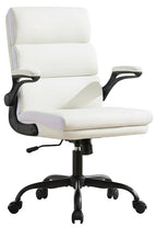 White Ergonomic Office Chair With Adjustable Back Support