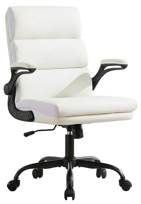 White Ergonomic Office Chair With Adjustable Back Support
