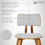 Jaguar Mid Century Modern Dining Chair Grey Fabric Walnut