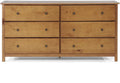 Shaker Style 6 Drawer Dresser With Solid Walnut Finish