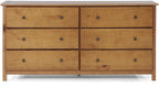 Shaker Style 6 Drawer Dresser With Solid Walnut Finish