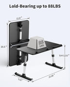 Height and Angle Adjustable Laptop Desk for Bed and Couch