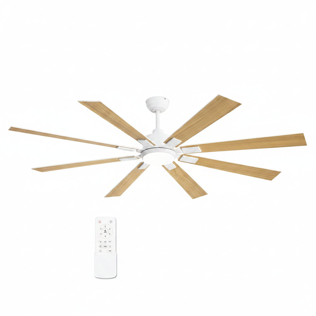 72 Inch White Ceiling Fan With Lights And Remote DC Motor