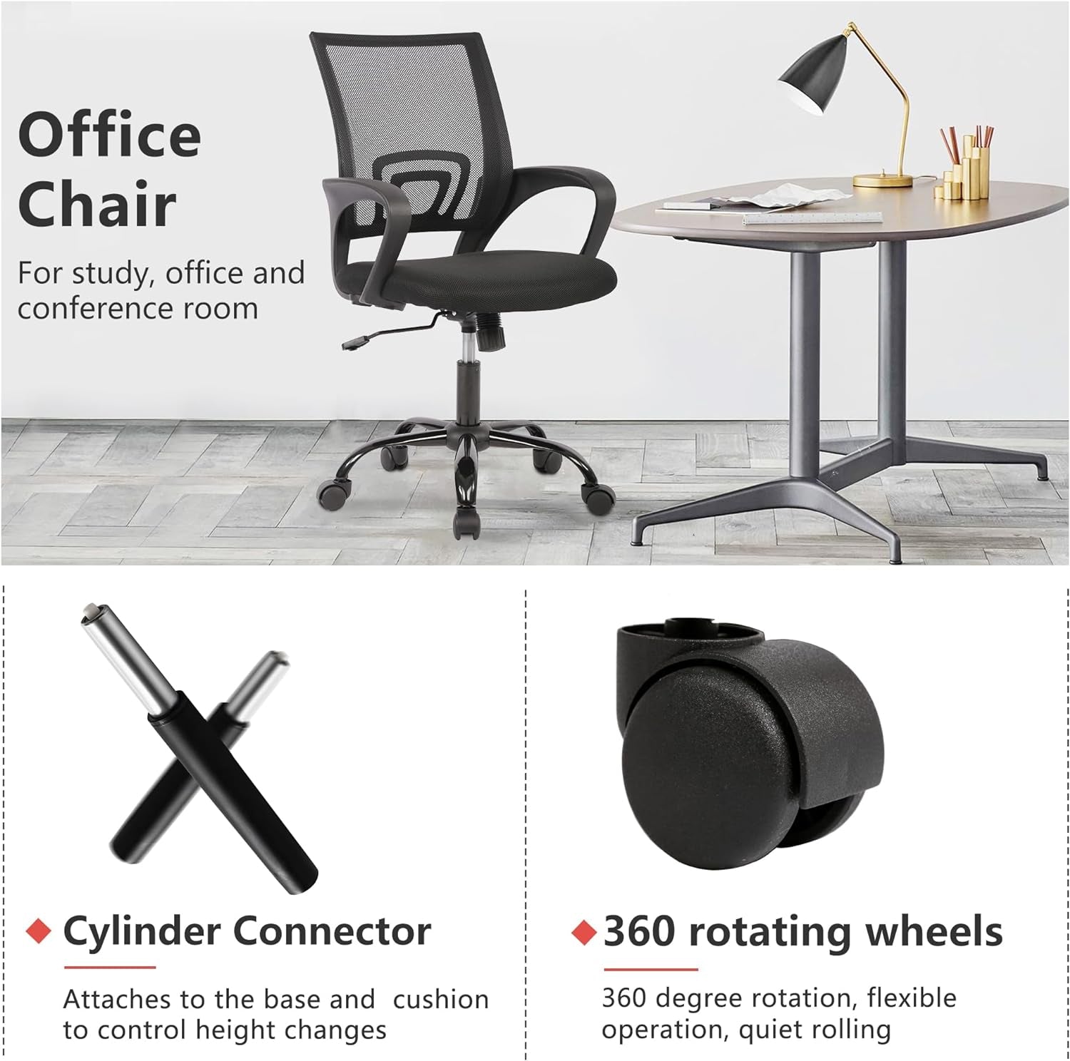 Ergonomic Black Office Chair With Lumbar Support