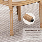 Oval Back Rattan Upholstered Dining Chairs Set Of 6 Beige With Wood
