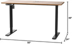 Electric Standing Desk 55x24 Inches Brown Height Adjustable