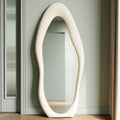 White Full Length Wall Mirror — 63x24 Inch Wooden Frame