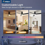 42 Inch Black Low Profile Ceiling Fan With Light And Remote