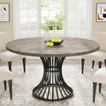 Round Dining Table 47 Inch Grey For Kitchen And Living Room