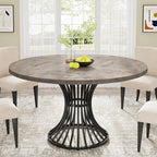 Round Dining Table 47 Inch Grey For Kitchen And Living Room