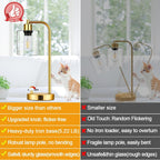 Set of 2 Gold Industrial Table Lamps – Dimmable With Dual USB Ports