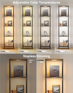 Display Shelf Floor Lamp With RGBW Light And Black Finish