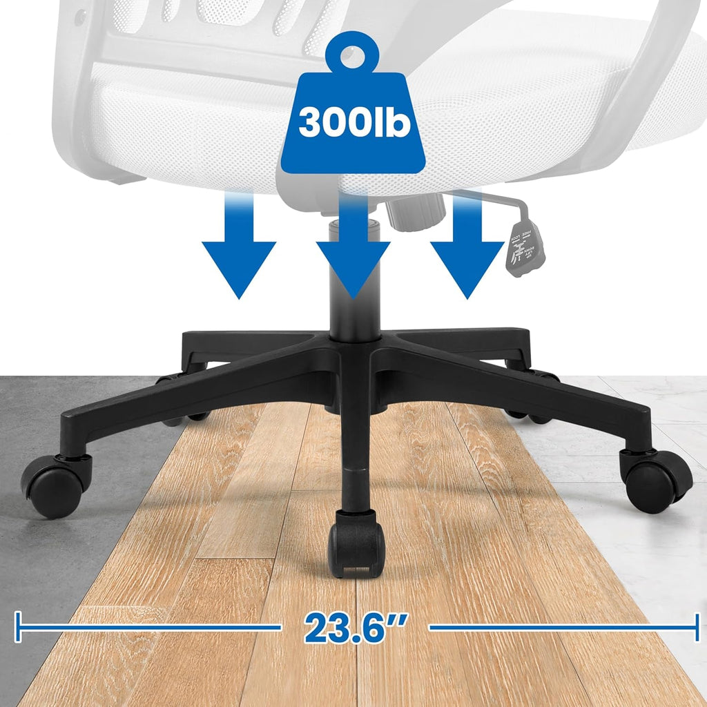 Grey Ergonomic Mesh Office Chair With Lumbar Support