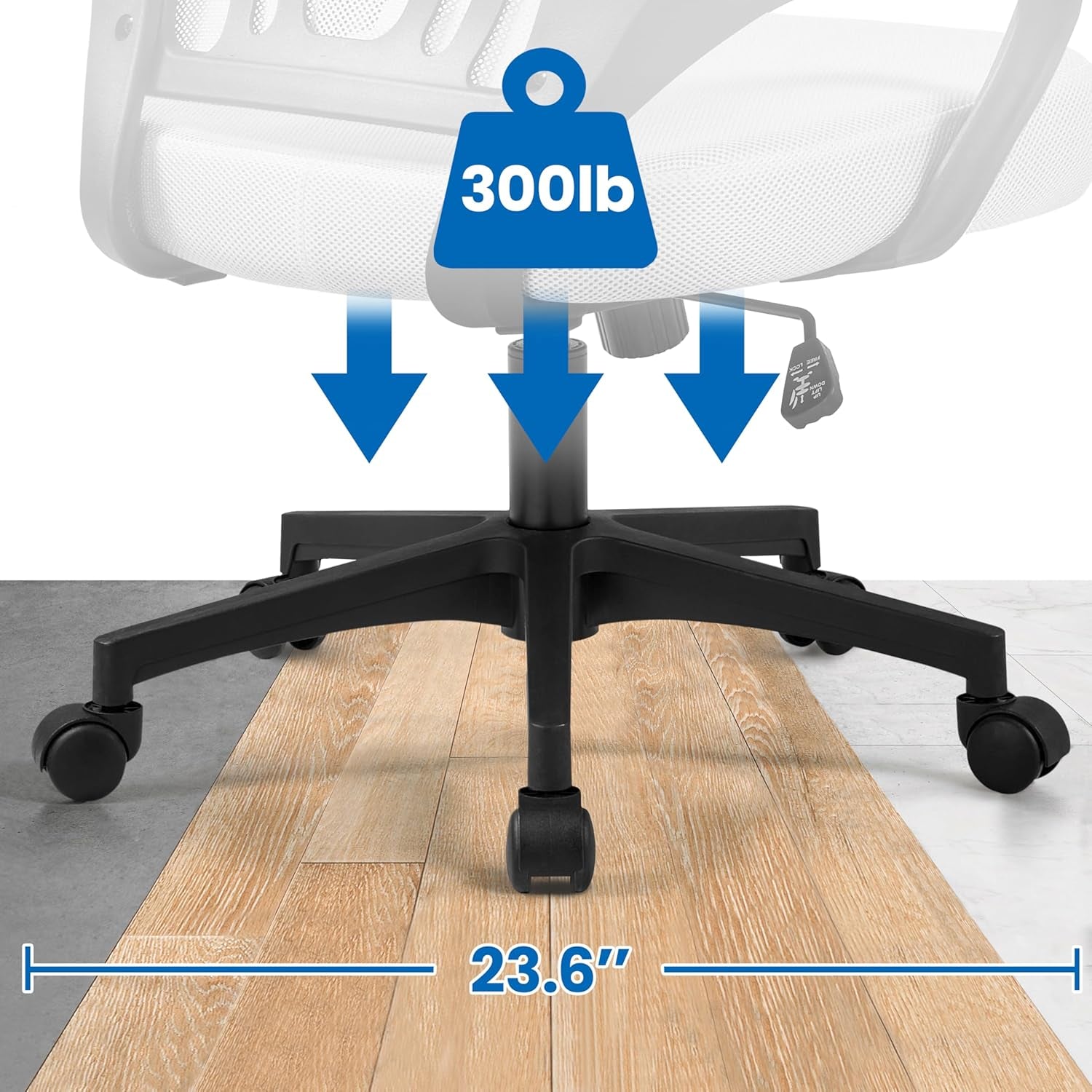 Grey Ergonomic Mesh Office Chair With Lumbar Support