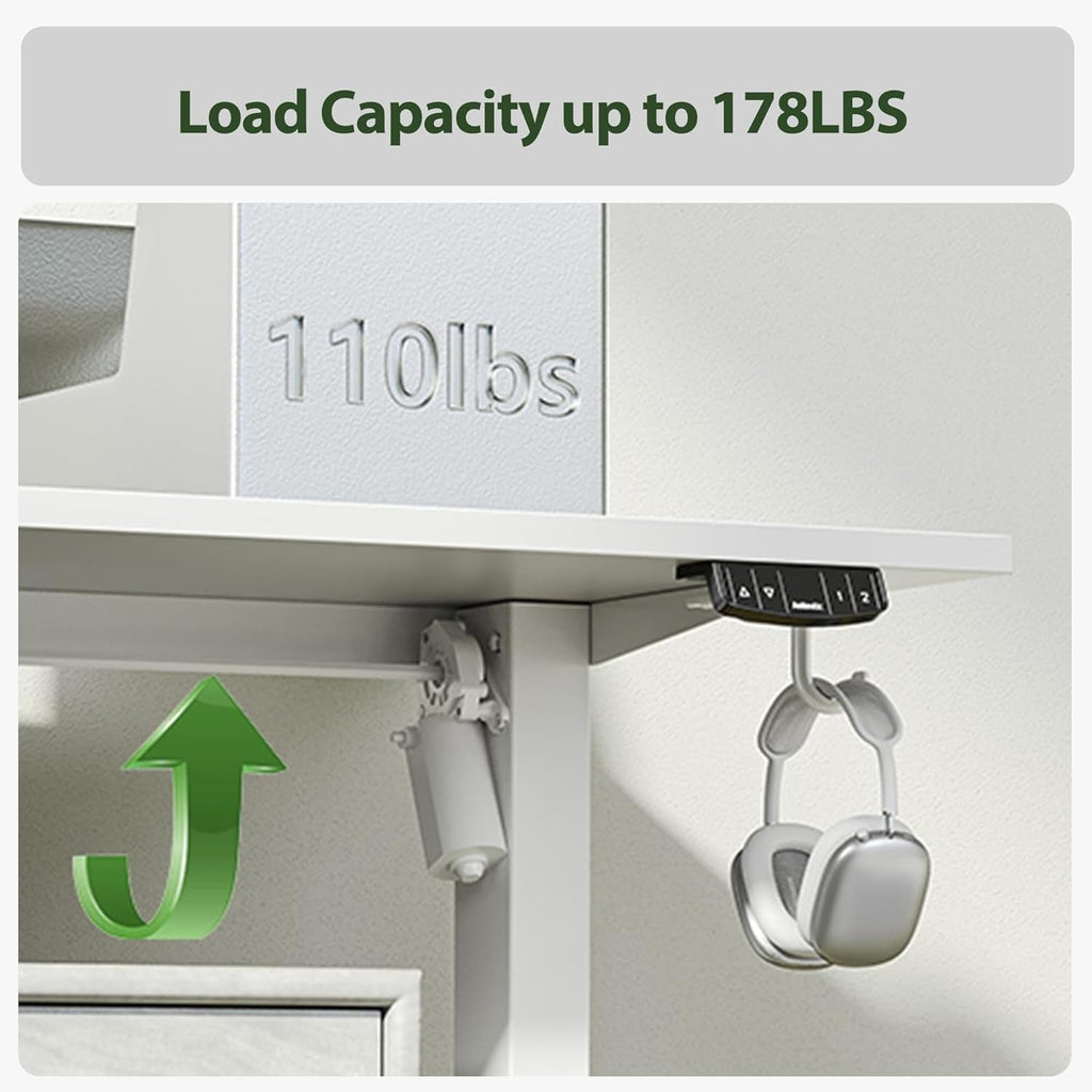 Electric L Shaped Standing Desk 63X55 White Sit Stand