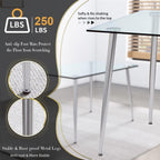 Glass Dining Table For 4 51 Inch Clear Top For Home
