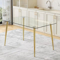 Glass Dining Table For 4 51 Inch Tempered Glass Gold Legs