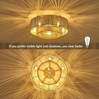 20 Inch Boho Rattan Ceiling Fan With Light And Remote