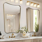 Gold 24x36 Irregular Wall Mirror With Scalloped Edges