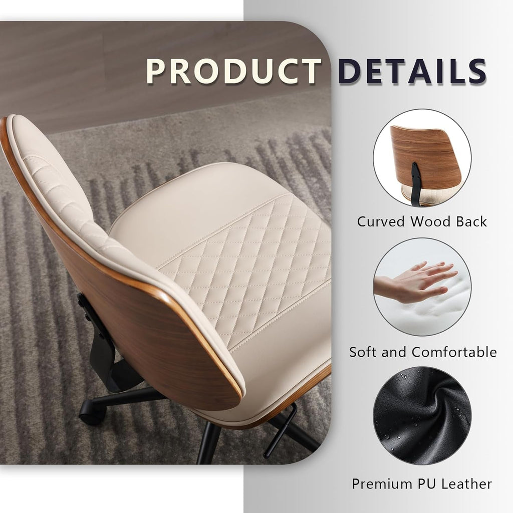 Armless Office Chair With Wheels Ergonomic Design