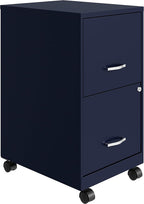 Mobile File Cabinet Navy With Two Locking File Drawers