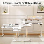 Electric L Shaped Standing Desk 59 Inch With Power Outlets