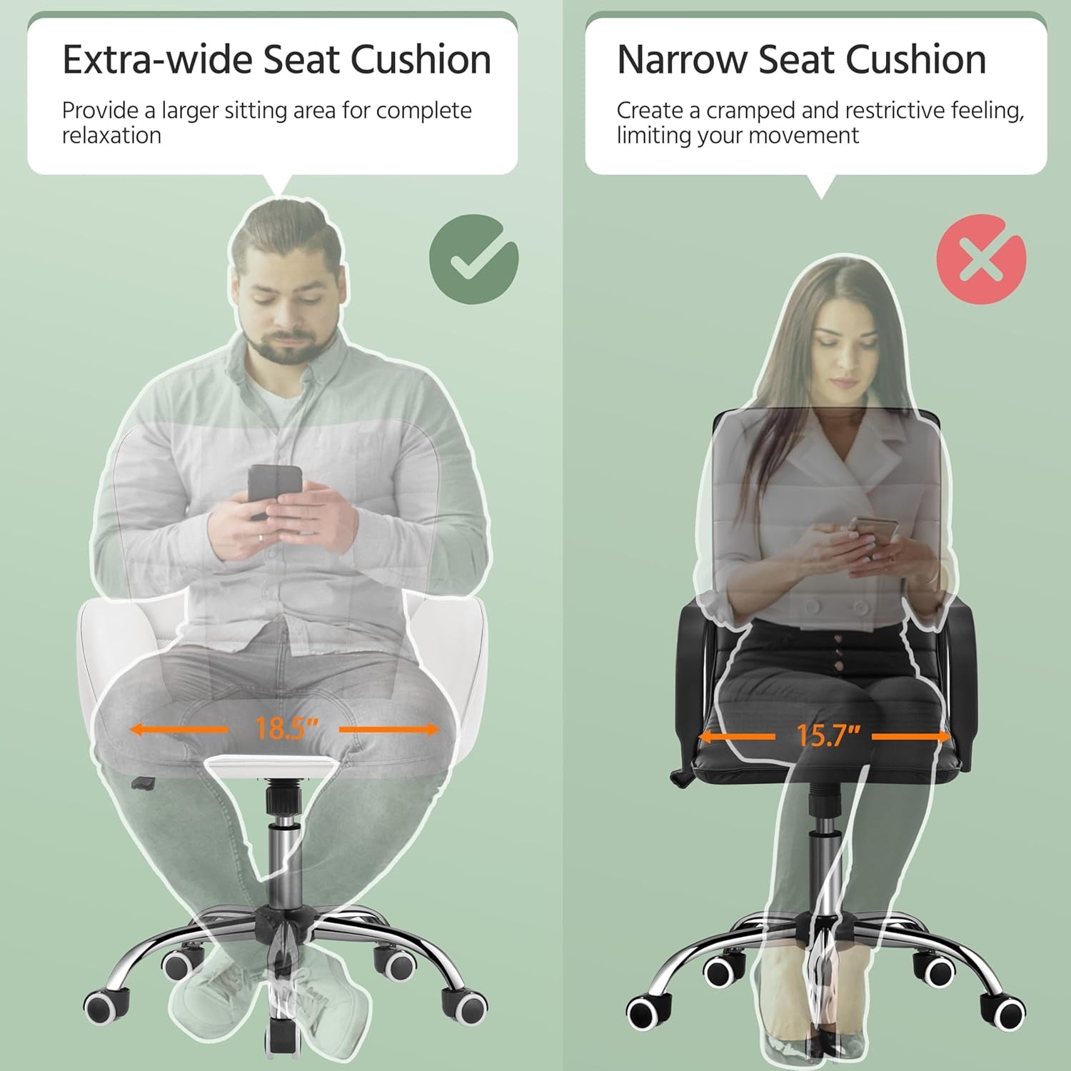 Ergonomic White Office Chair Adjustable