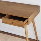 Parker Walnut Home Office Desk With Storage Cubby And Drawer