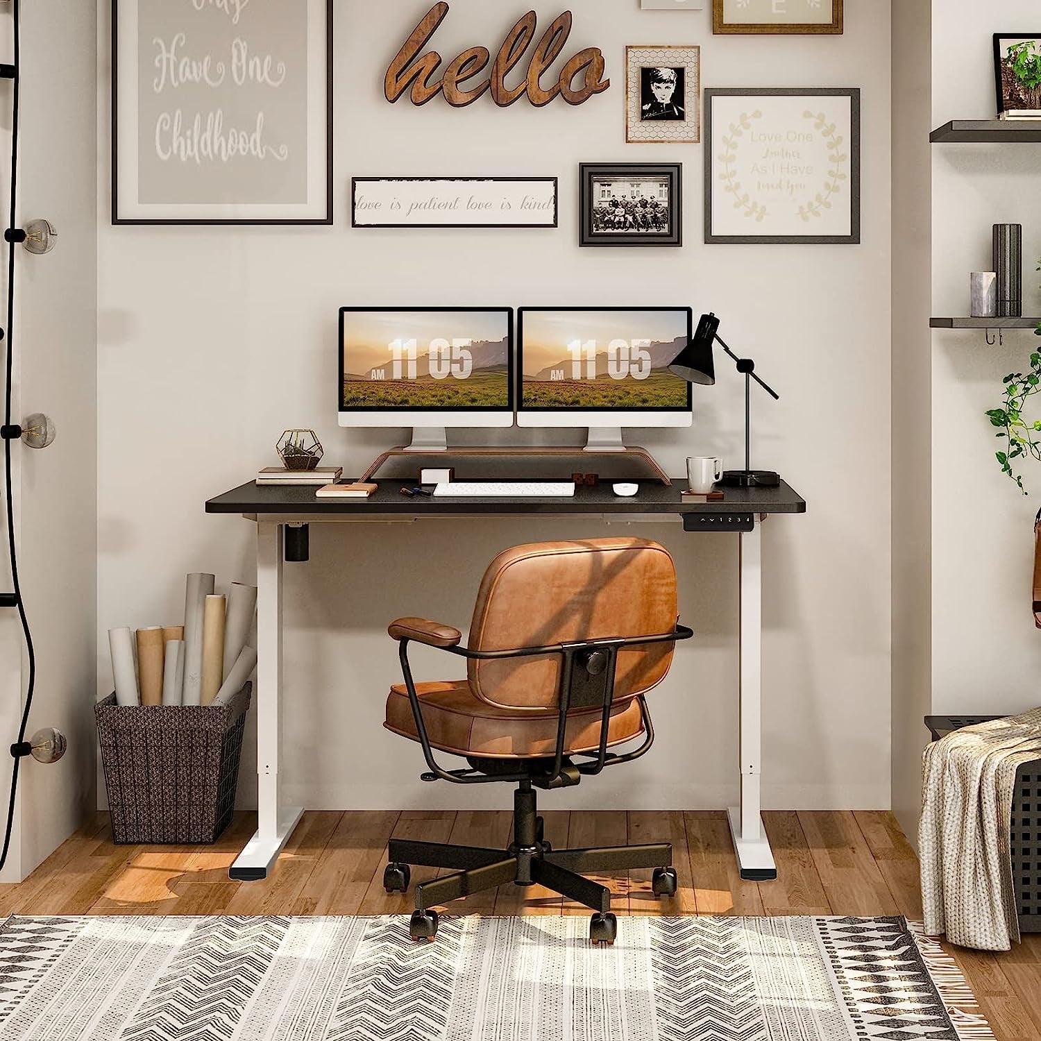 Electric Standing Desk With Memory Controller 55x28 Inches