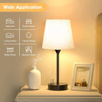 Set of 2 Mini Bedside Lamps With USB C And AC Outlets