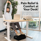 Ergonomic Under Desk Foot Rest Memory Foam Black Adjustable