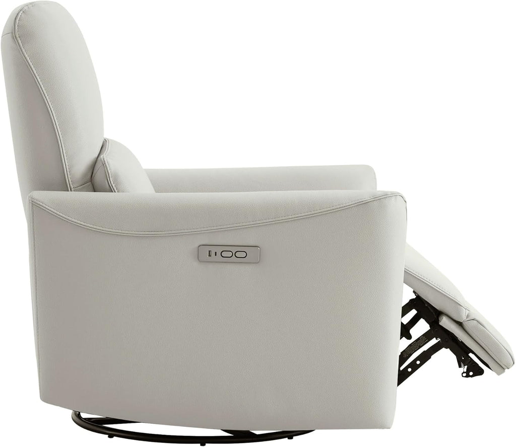 Cream Power Recliner Chair With USB Charging Lumbar Support