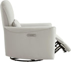 Cream Power Recliner Chair With USB Charging Lumbar Support