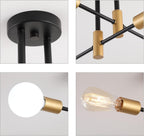 Black Gold Sputnik Chandelier Ceiling Light Modern