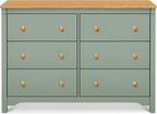 Shea Six Drawer Dresser Light Sage And Honey For Nursery