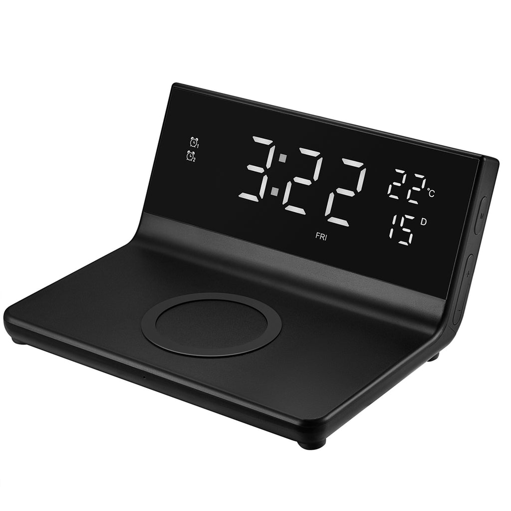 ZTECH ChargeX Pro Wireless Charging Alarm Clock – Black