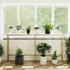 Gold Frame Console Table With Power Outlet And USB Ports