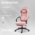 Pink Gaming Chair With Pocket Spring Cushion For Comfort