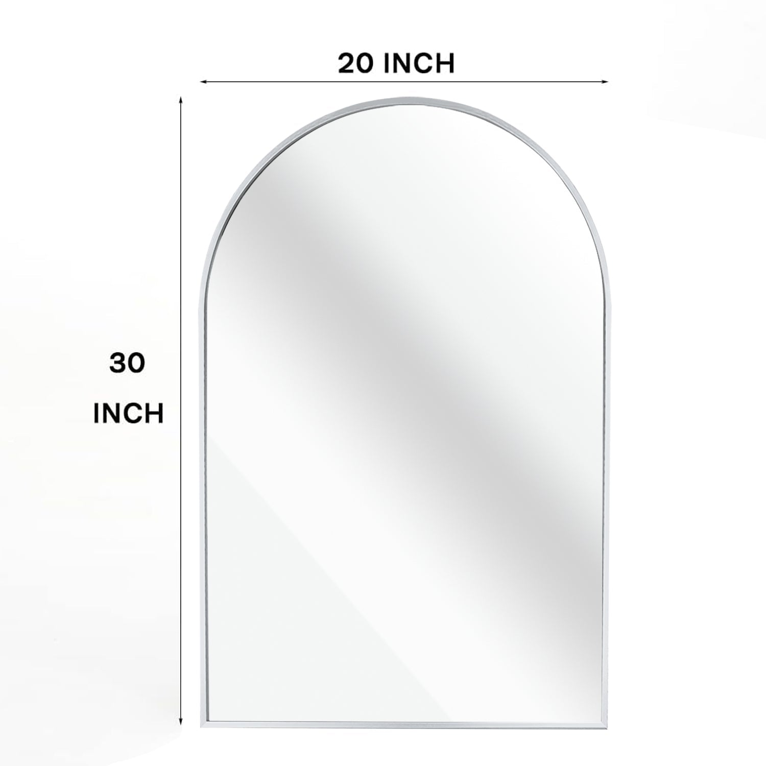 Silver Arched Wall Mirror | 20×30 in.
