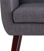 Grey Button Tufted Fabric Living Room Accent Chair