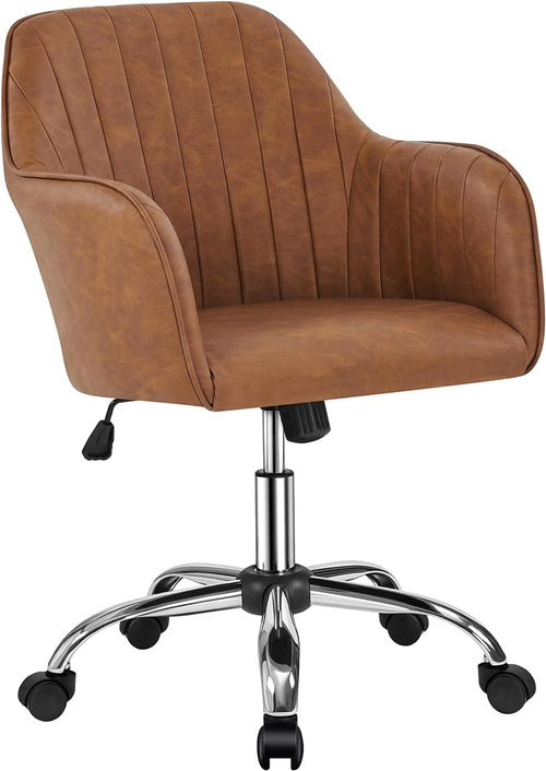 Brown Ergonomic Chair With Adjustable Height