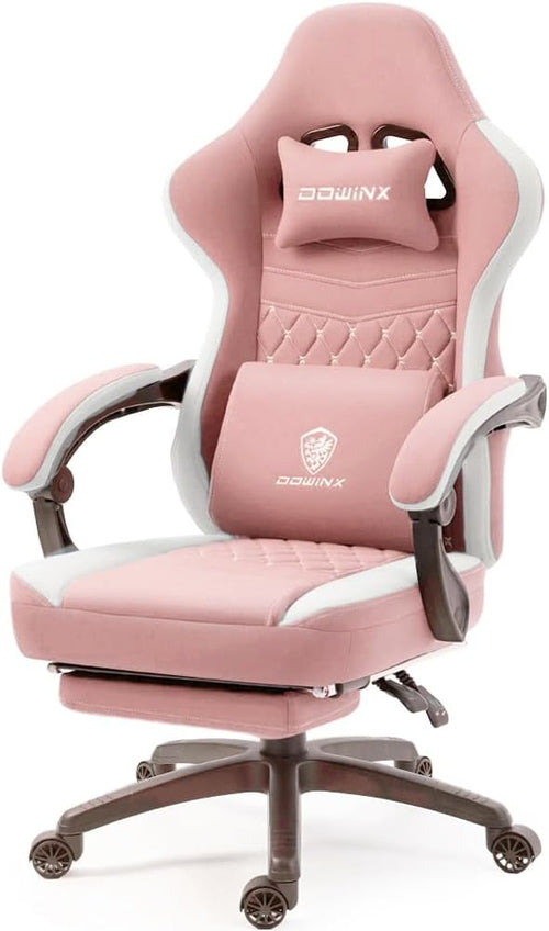 Pink Gaming Chair With Pocket Spring Cushion For Comfort