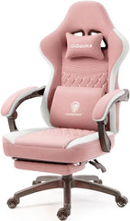Pink Gaming Chair With Pocket Spring Cushion For Comfort